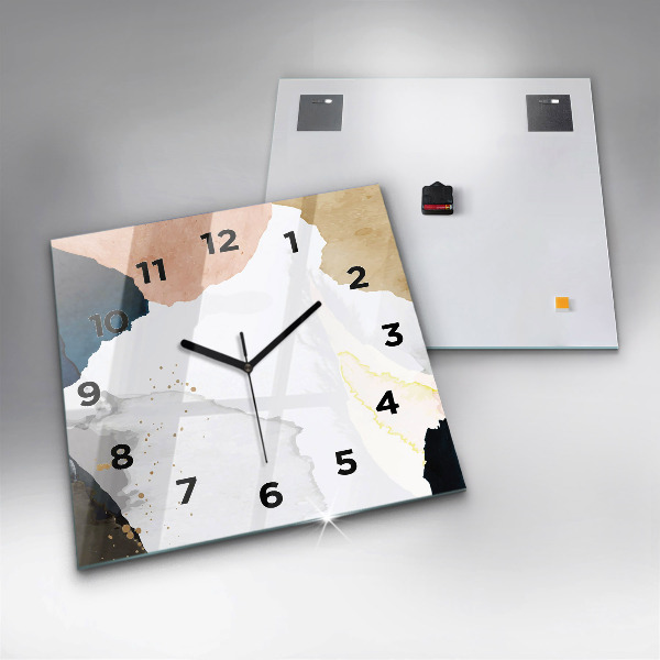 Square wall clock Abstraction spots