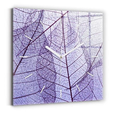 Square wall clock Leaves – nature