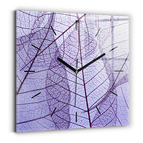 Square wall clock Leaves – nature