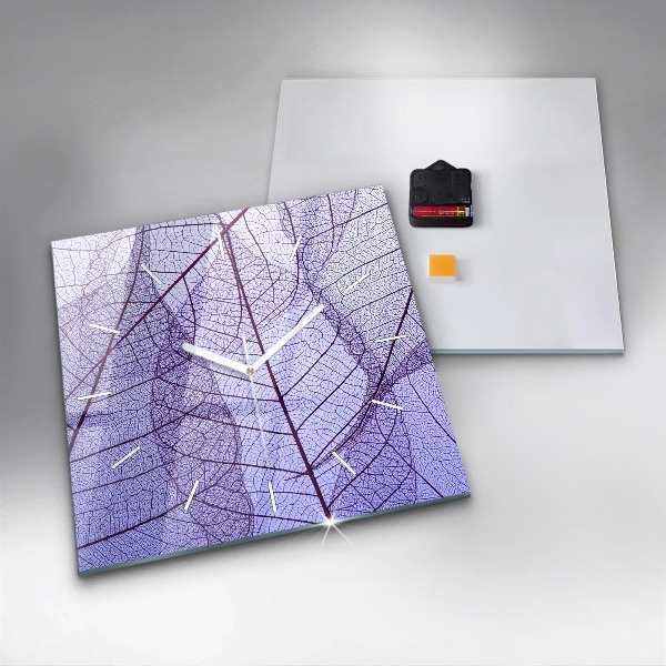 Square wall clock Leaves – nature