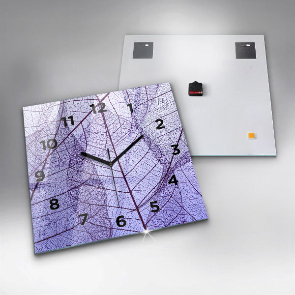 Square wall clock Leaves – nature