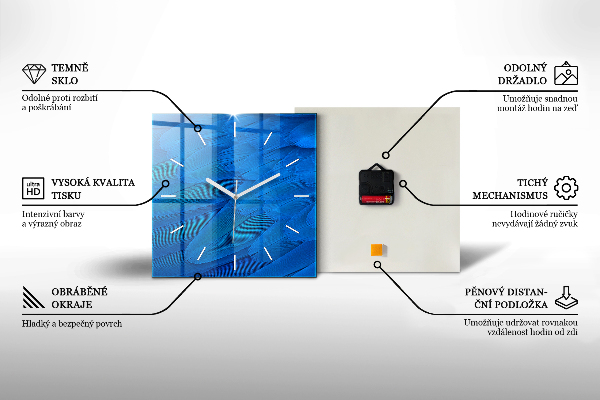 Square wall clock Leaves – nature