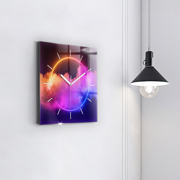 Square wall clock 3D smoke abstract