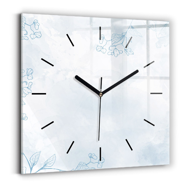 Square wall clock Sketch of plants