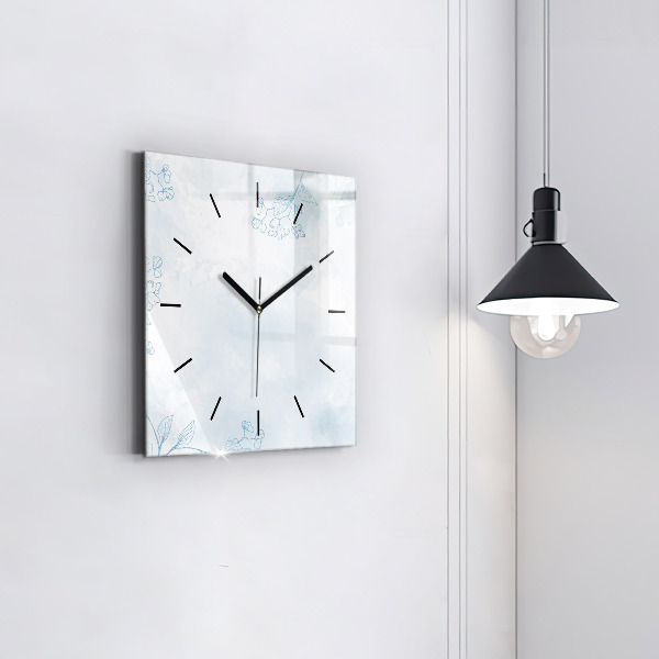 Square wall clock Sketch of plants