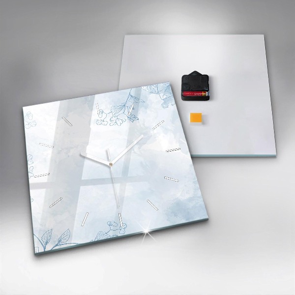 Square wall clock Sketch of plants