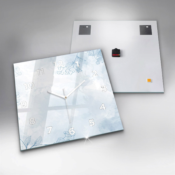 Square wall clock Sketch of plants