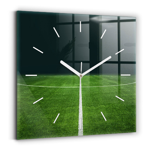 Square wall clock Football pitch