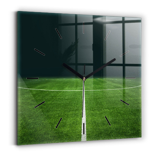 Square wall clock Football pitch