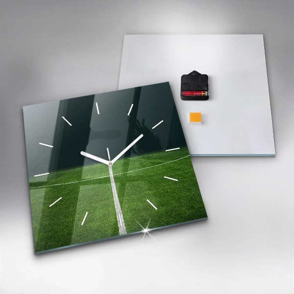 Square wall clock Football pitch