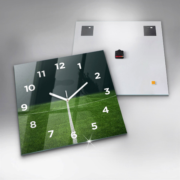 Square wall clock Football pitch