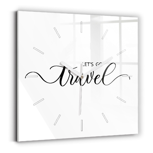 Square wall clock The inscription Travel