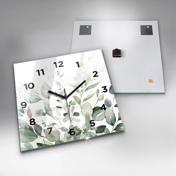 Square wall clock Plants leaves