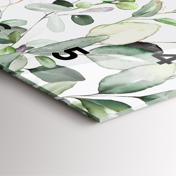 Square wall clock Plants leaves