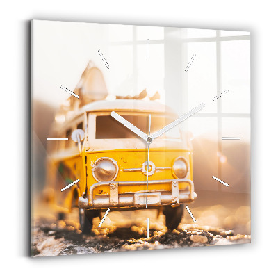 Square wall clock Car on vacation