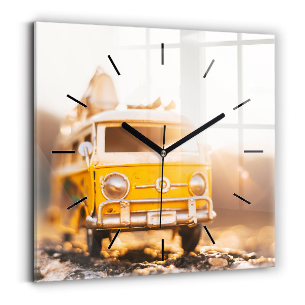 Square wall clock Car on vacation