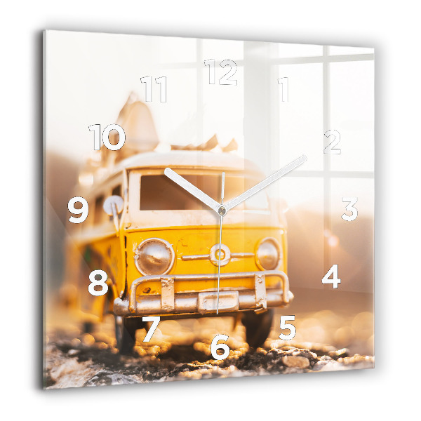 Square wall clock Car on vacation
