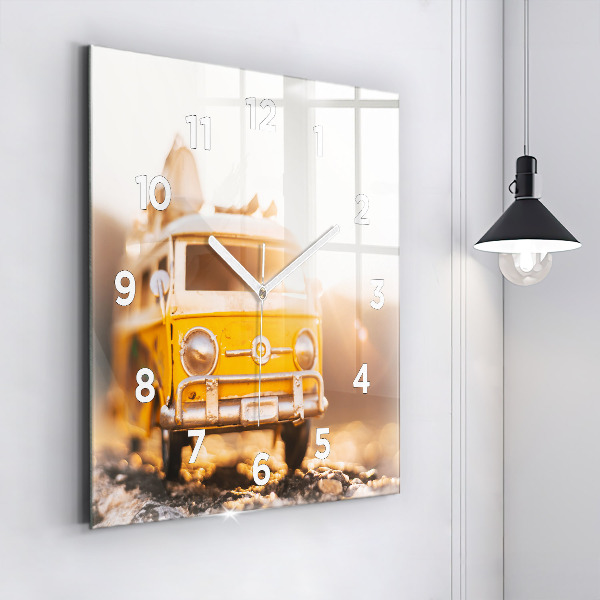 Square wall clock Car on vacation