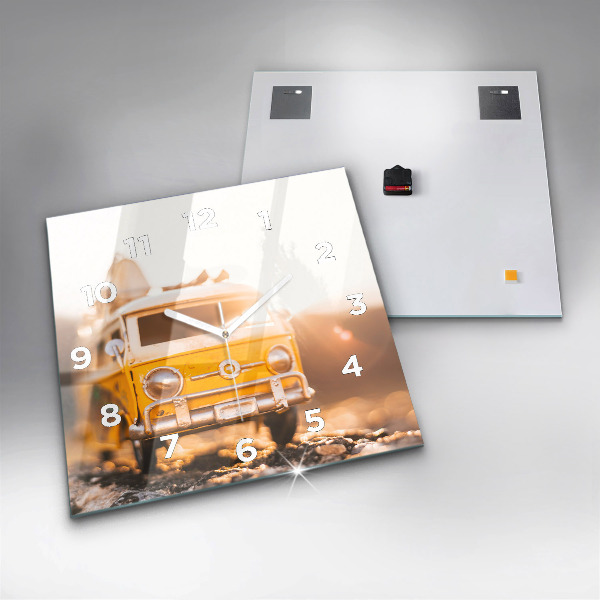 Square wall clock Car on vacation