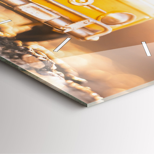 Square wall clock Car on vacation