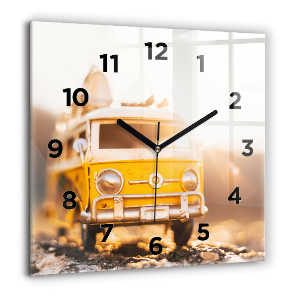 Square wall clock Car on vacation