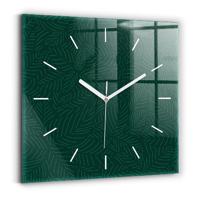 Square wall clock Leaf pattern