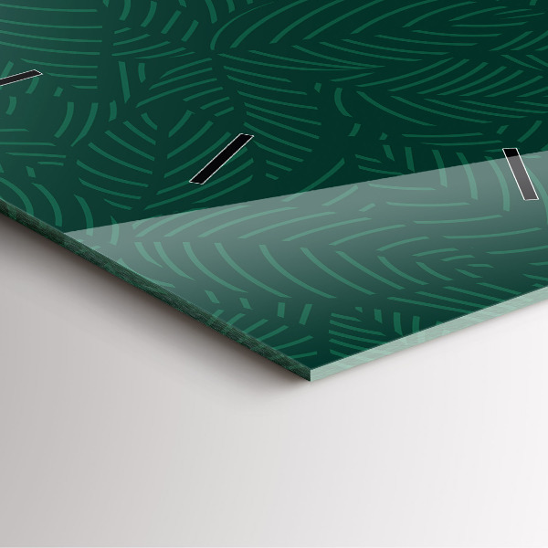 Square wall clock Leaf pattern