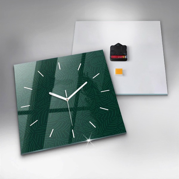 Square wall clock Leaf pattern