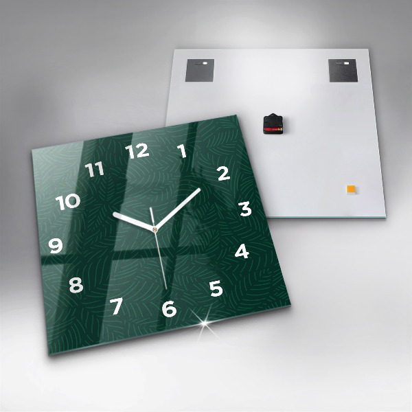 Square wall clock Leaf pattern