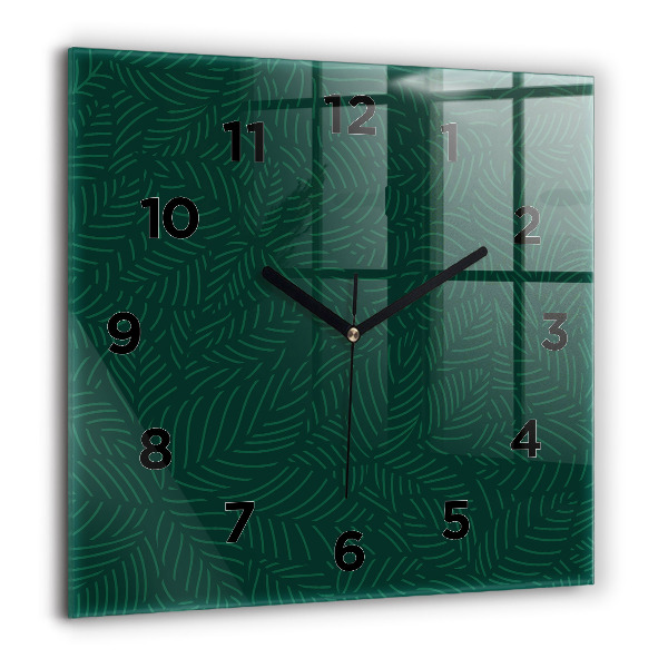 Square wall clock Leaf pattern