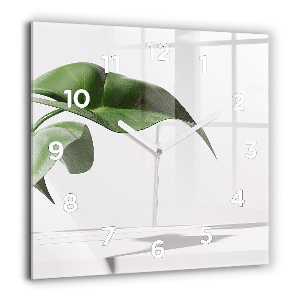 Square wall clock Abstract leaves