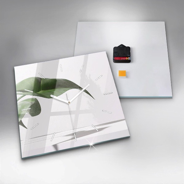 Square wall clock Abstract leaves