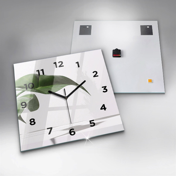 Square wall clock Abstract leaves