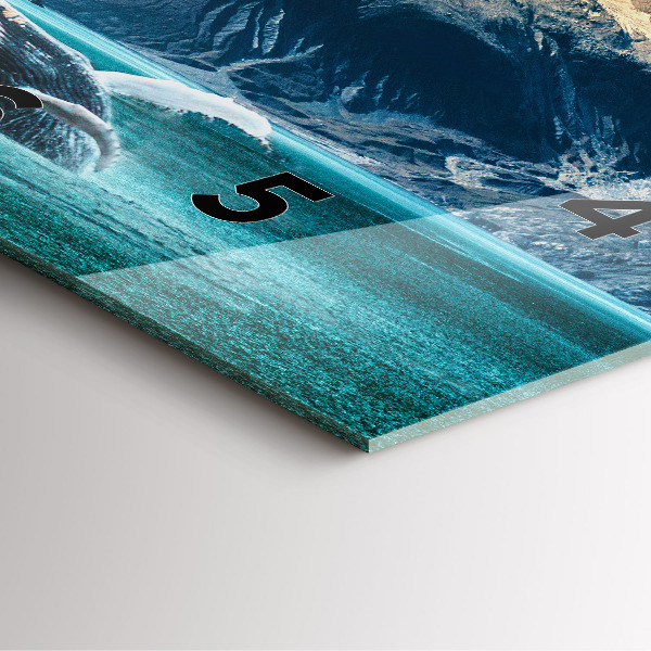 Square wall clock Whale water