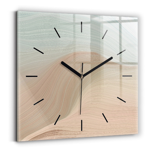 Square wall clock Wave abstraction