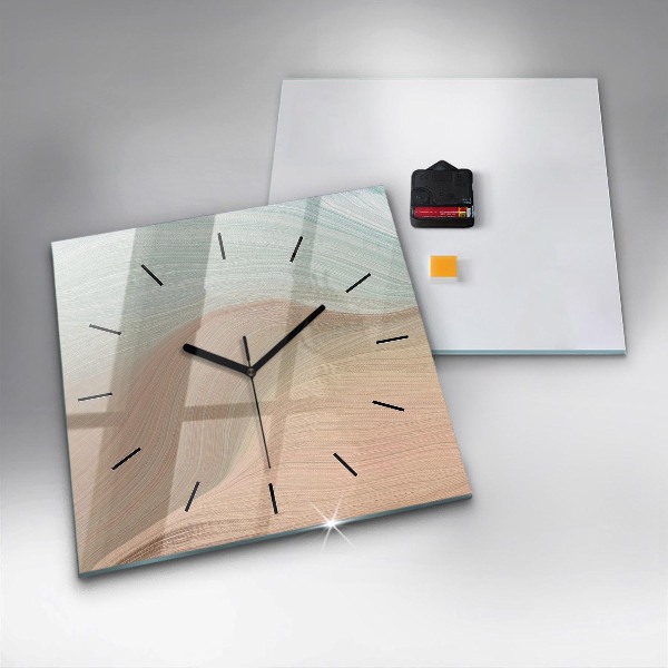 Square wall clock Wave abstraction
