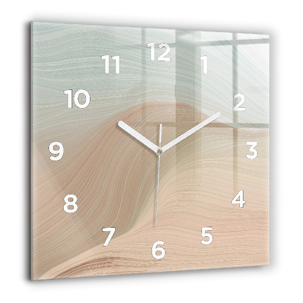 Square wall clock Wave abstraction