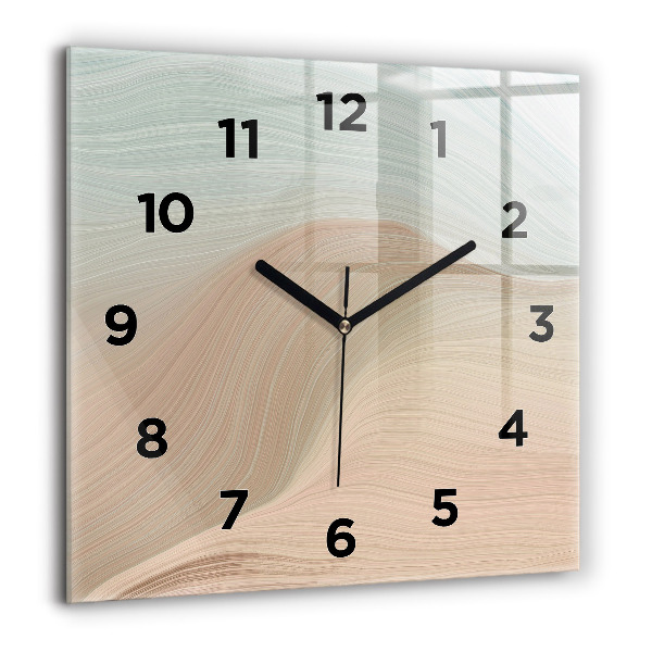Square wall clock Wave abstraction