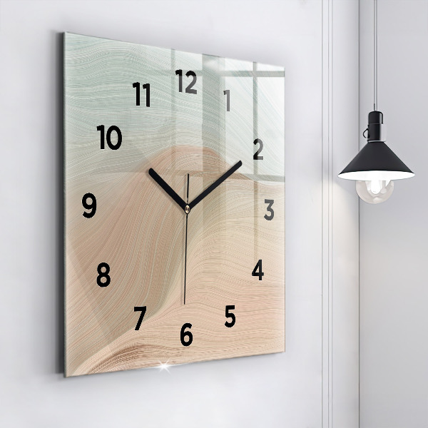 Square wall clock Wave abstraction