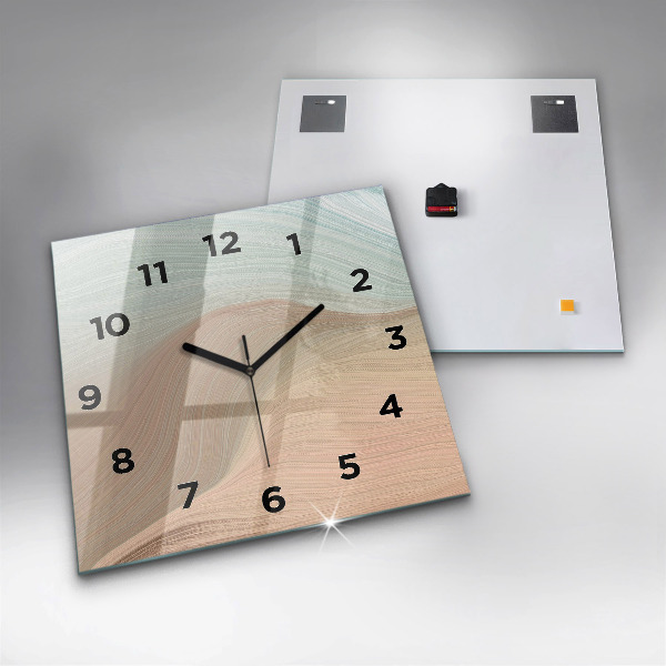 Square wall clock Wave abstraction