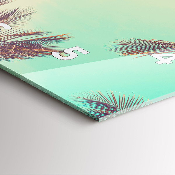 Square wall clock Tropical palm trees