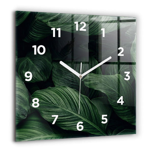 Square wall clock Tropical Monstera