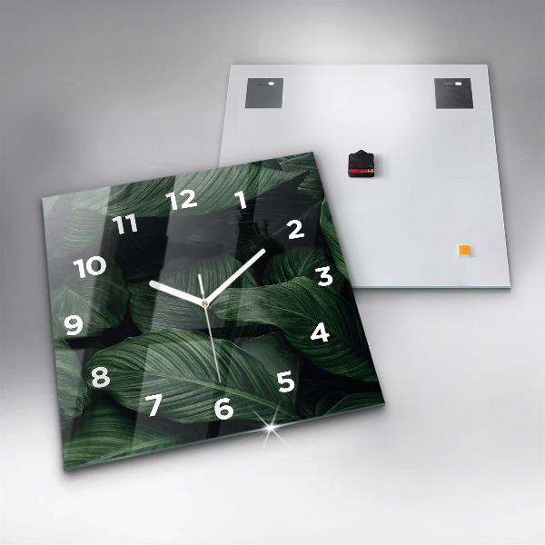 Square wall clock Tropical Monstera