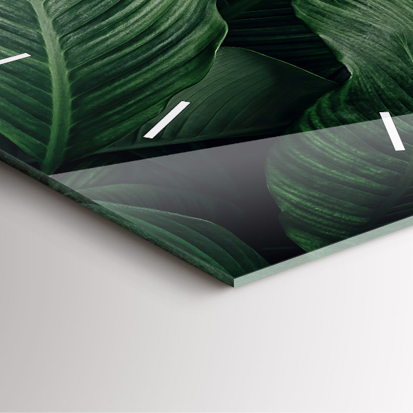 Square wall clock Tropical Monstera