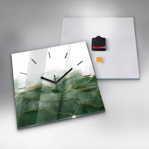 Square wall clock Abstraction leaves