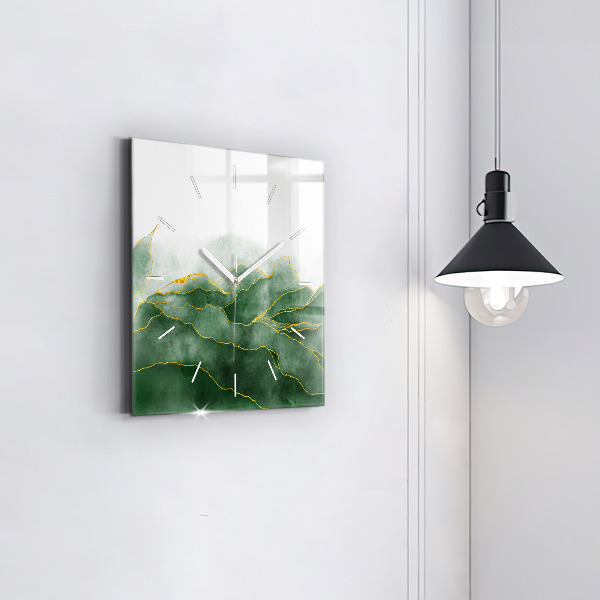 Square wall clock Abstraction leaves