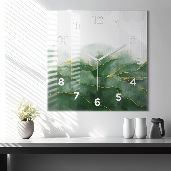 Square wall clock Abstraction leaves