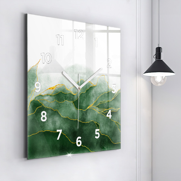 Square wall clock Abstraction leaves