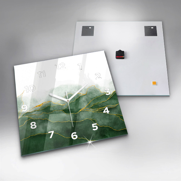 Square wall clock Abstraction leaves