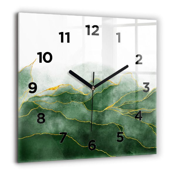 Square wall clock Abstraction leaves
